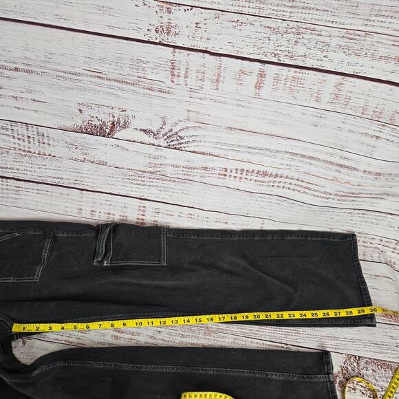 Hollister Womens HIgh Rise Vintage Baggy Jeans Sz 1R(25) Black Carpenter Gothic - Picture 12 of 13